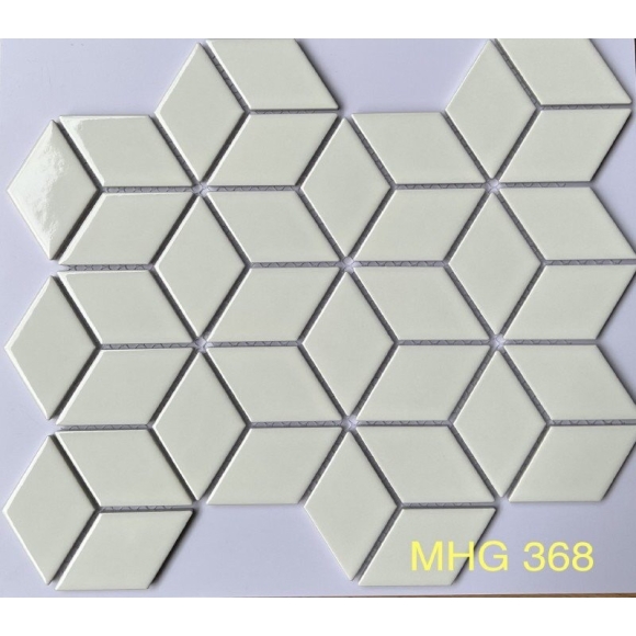 Gạch Mosaic Kim Cương Lập Phương Trắng Bóng CNS- MHG 368