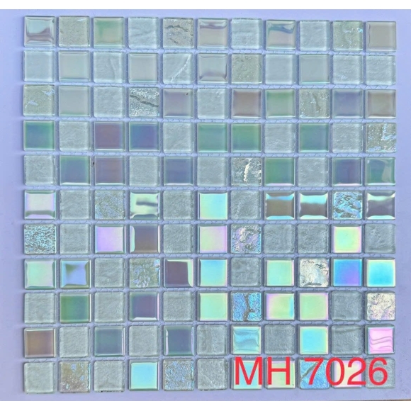 Gạch Mosaic Thủy Tinh Luxury KT 25*25MM CNS- MH7026