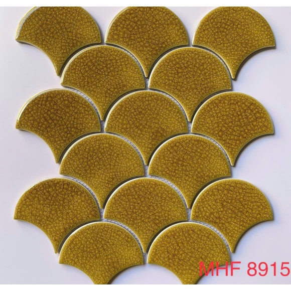 Gạch vảy cá men rạn màu vàng đậm CNS- MHF8915