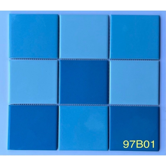 Gạch Mosaic 10x10 Men Bóng Mix Màu Xanh Biển CNS- 97B01