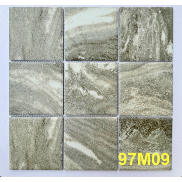 Gạch mosaic gốm sứ viên 97*97mm men mờ màu vân gỗ CNS- 97M09