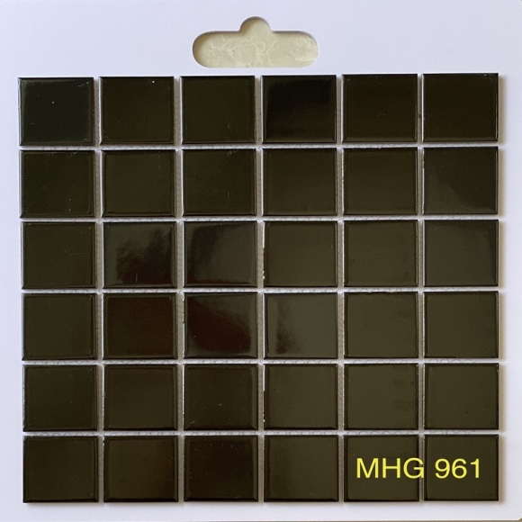 Gạch Mosaic Gốm Sứ Trơn Màu Đen CNS- MHG 961 