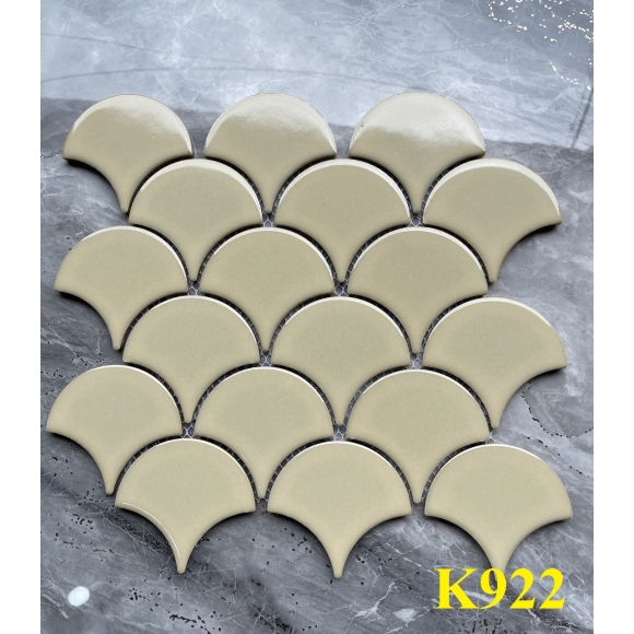 Mosaic vảy cá men trơn bóng màu vàng nhạt CNS-K922