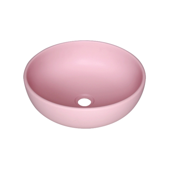 Lavabo sứ tròn màu hồng CNS- SU510