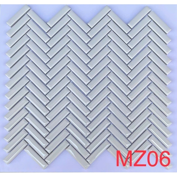 Gạch mosaic xương cá trắng men bóng CNS- MZ06