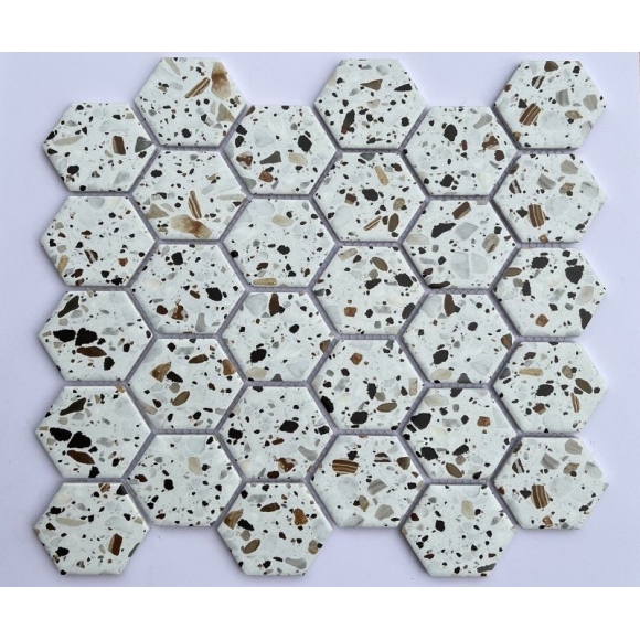 Gạch Mosaic Lục Giác Chấm Bi CNS MART- P59M66