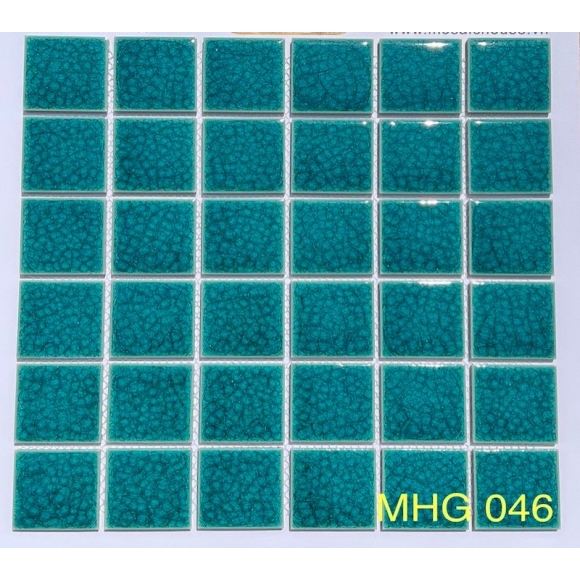 Gạch Mosaic Gốm Men Rạn 2 Lớp Xanh Ngọc CNS- MHG 046