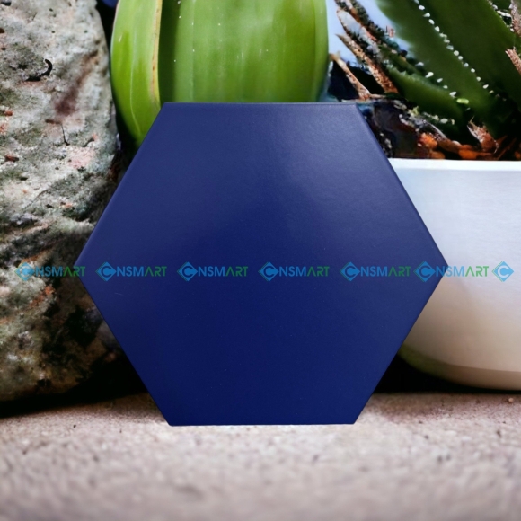 Gạch lục giác nhập khẩu ốp lát màu xanh mực kích thước 200*230*115mm