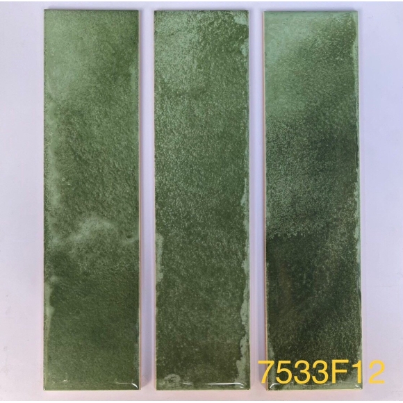 Gạch Thẻ Lượn Sóng Đẹp Màu xanh rêu KT 7.5*30cm CNS- MART 33F12