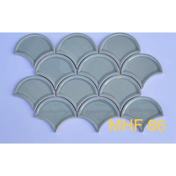 Gạch mosaic vảy cá khuôn lõm màu xám CNS- MHF86.
