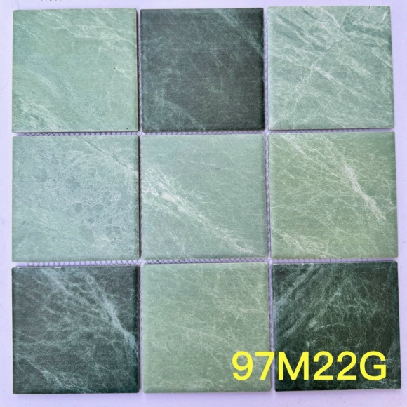 Gạch Mosaic Gốm Sứ Viên 97*97mm Men Mờ Màu xám xanh CNS- 97M22G
