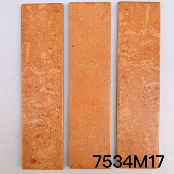Gạch Thẻ Porcelain Giả Cổ KT 75*300MM Màu đỏ gạch nhạt CNS-7534M17