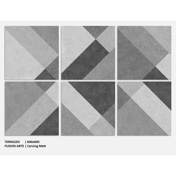 Gạch 600*600mm TERRAZZO FUSION ARTE CNS- CARVING MATT 0606