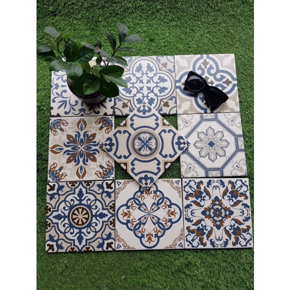 Gạch bông men nhập khẩu mix hoa văn cổ điển kích thước 200*200mm