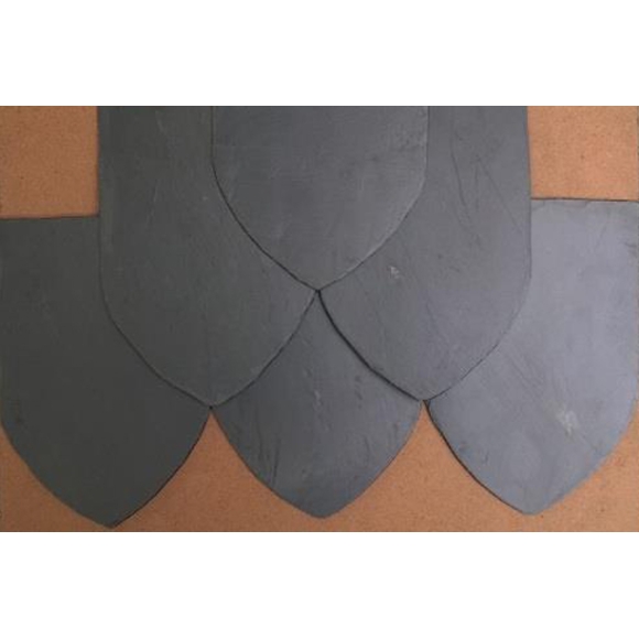 Đá slate đen Lai Châu lợp mái mũi hài 15x25x(0.3-0.7)cm CNS - ĐLM05