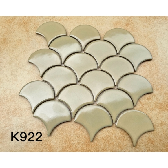 Mosaic vảy cá men trơn bóng màu vàng nhạt CNS-K922