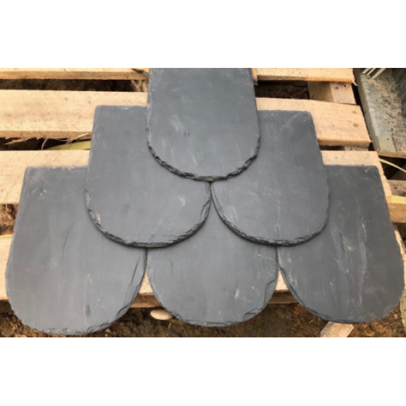 Đá slate đen Lai Châu lợp mái hình vảy cá 15x25x(0.3-0.7)cm CNS - ĐLM04