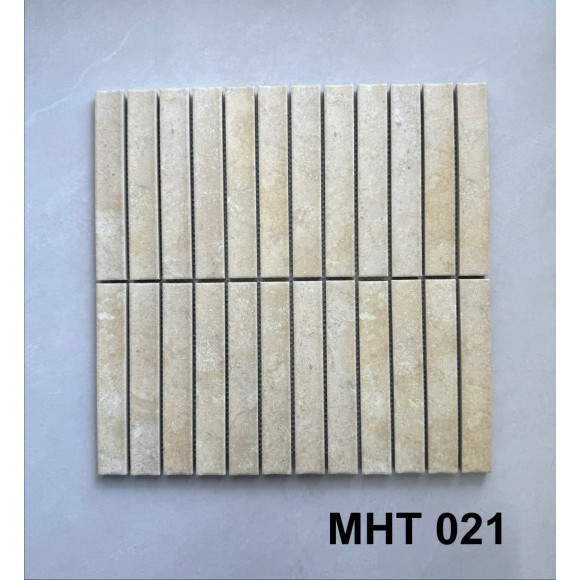 Gạch Mosaic Que Đũa Màu Vàng nhạt vân đá marble CNS-MART- MHT021
