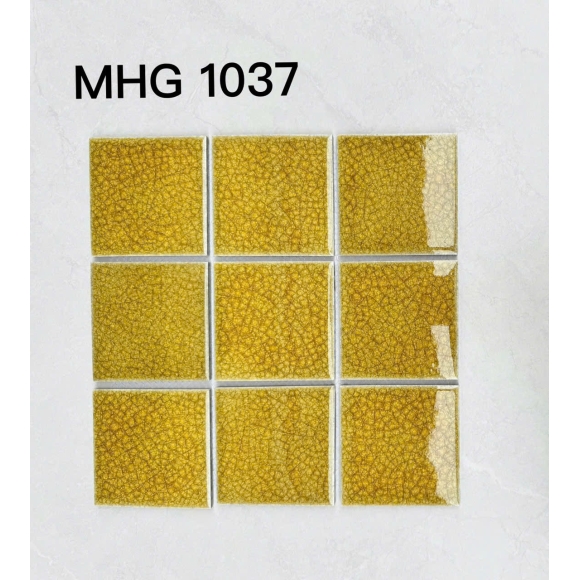 Gạch Mosaic Gốm Men Rạn 10×10cm màu vàng CNS- MHG1037