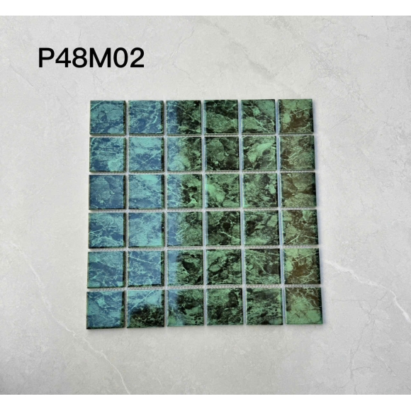 Gạch Mosaic Gốm Sứ Trơn Xanh Phục Cổ CNS- MHG P48M02
